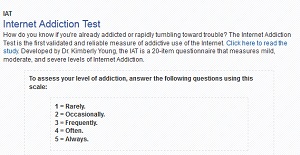 Internet addiction test